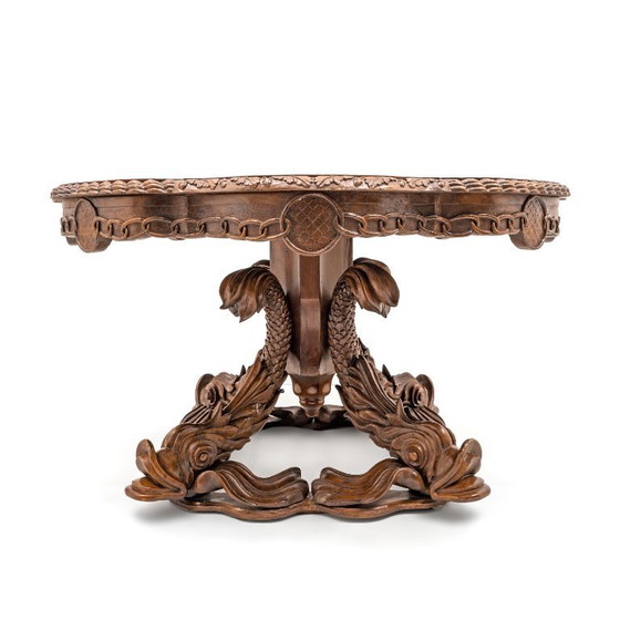 Image 1 of  Attributed to Henry Eyles Victorian Walnut Center Table England Mid-19th Century