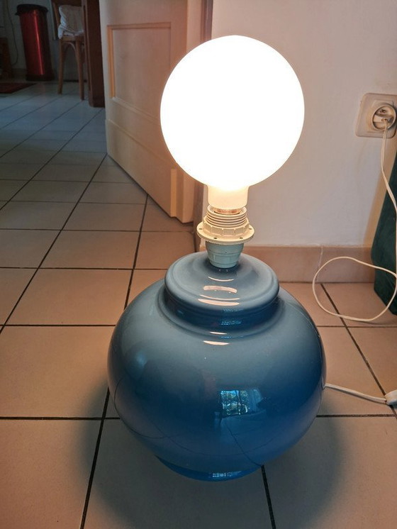 Image 1 of Base de lampe vintage bleue