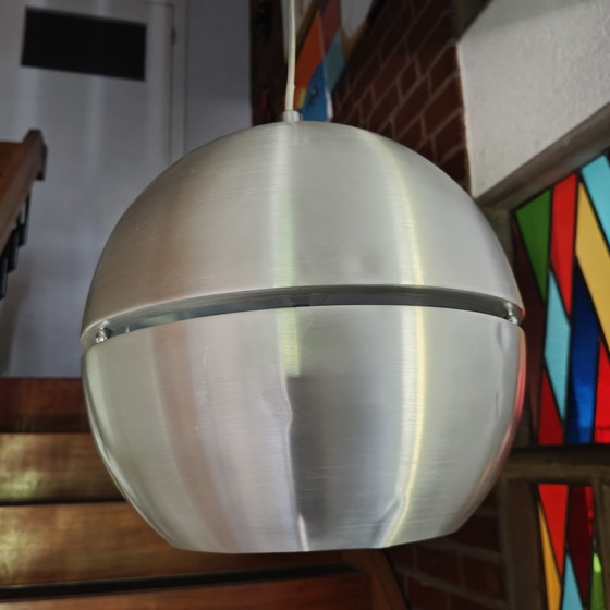 Image 1 of Space Age UFO hanglamp van geborsteld aluminium
