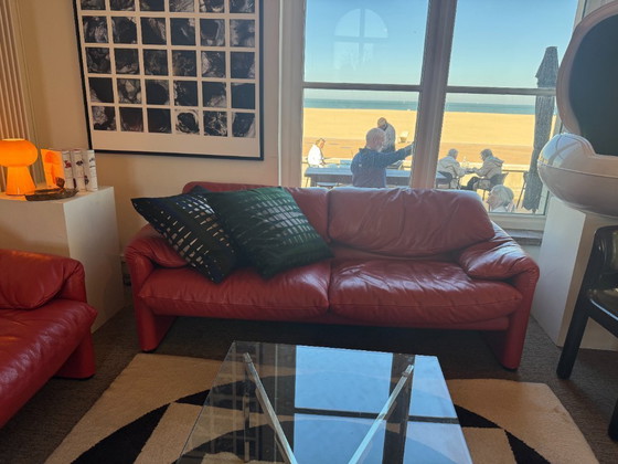 Image 1 of Divano in pelle di design a due posti Cassina Maralunga – Vico Magistretti