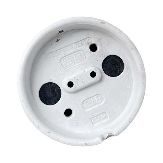 Image 1 of Industriële wandlamp, glazen cilinder, wit, 01B Elpor, Polen, jaren 1970