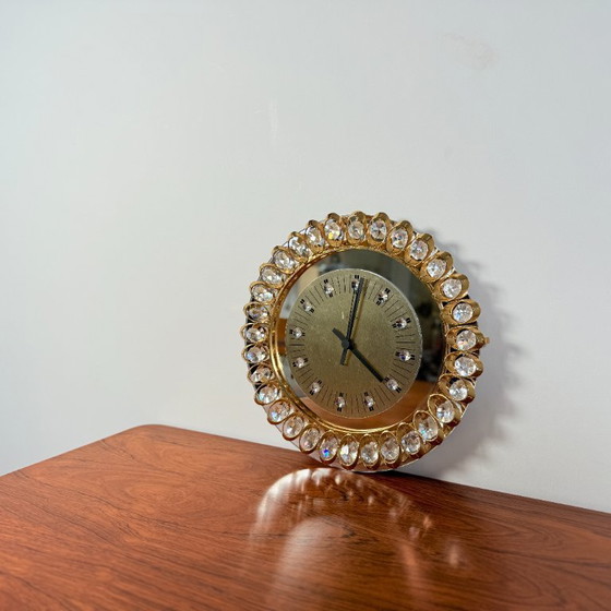 Image 1 of Hollywood regency clock from Junghans, gold and crystal