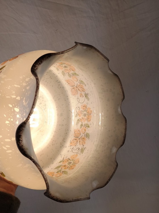 Image 1 of Lampada a sospensione Venini Vetro bianco testurizzato Fiore Mid Century VENINI Soffitto opalino