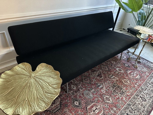 Canapé-lit de la marque Der Sluis, 190 cm de large, en laine anthracite.