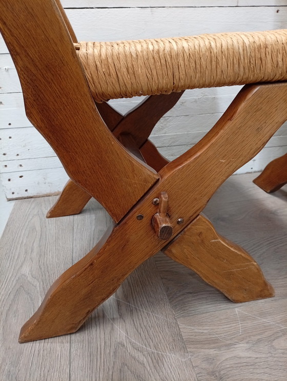 Image 1 of Sedie vintage in rovere con seduta in vimini