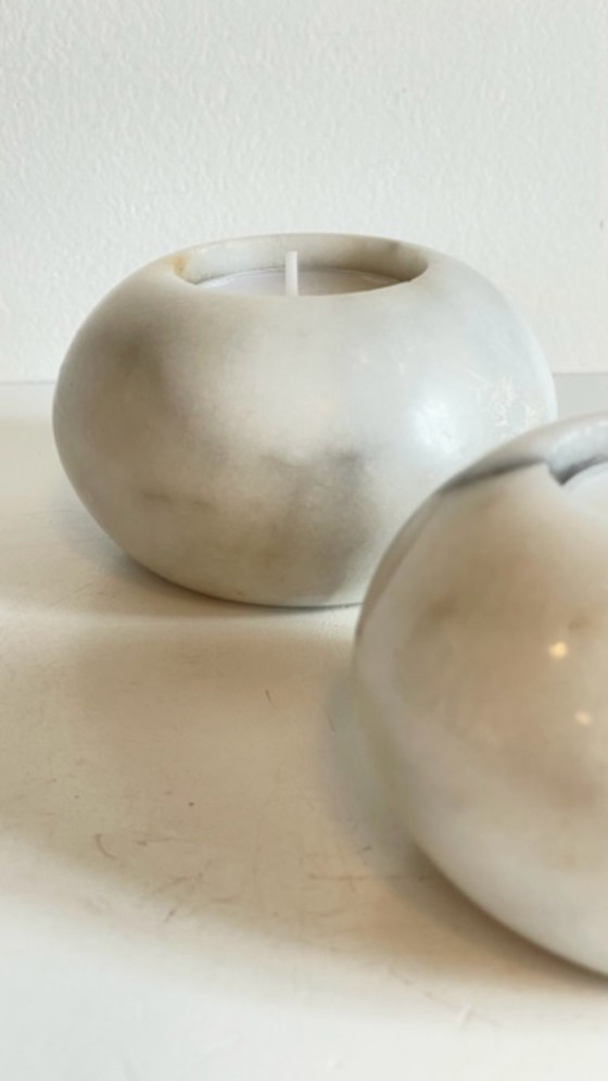 Image 1 of Marble Candle Holders, 1970s