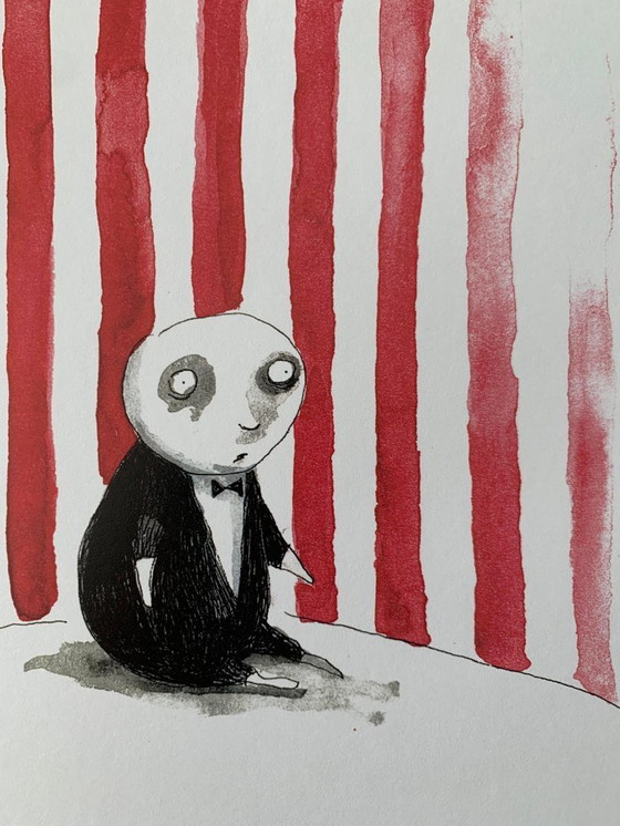 Image 1 of Tim Burton – Niño Pingüino – Lámina oficial de edición limitada firmada – 20×30 cm