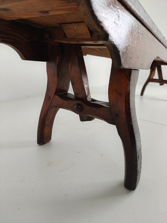 Image 1 of Banco ferroviario victoriano de pino albar – Halstead's, Todmorden