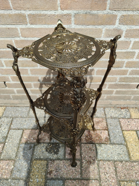 Image 1 of Vintage Hollywood Regency Stijl Messing Tafel