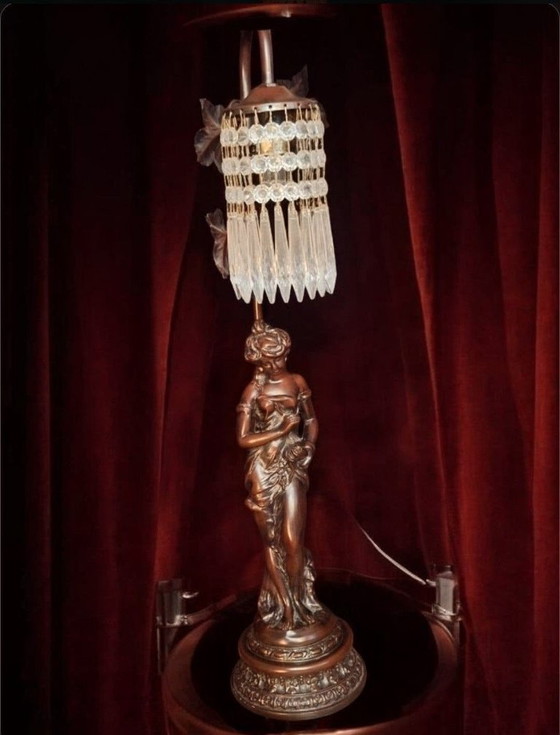 Lampada in lega di zinco e cristallo – Lampade da tavolo, Metallo (photo 3 of 8)