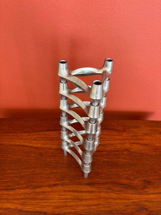 Original Stoff Nagel BMF vintage candle holders set of 6, Iron, Grey (photo 3 of 6)