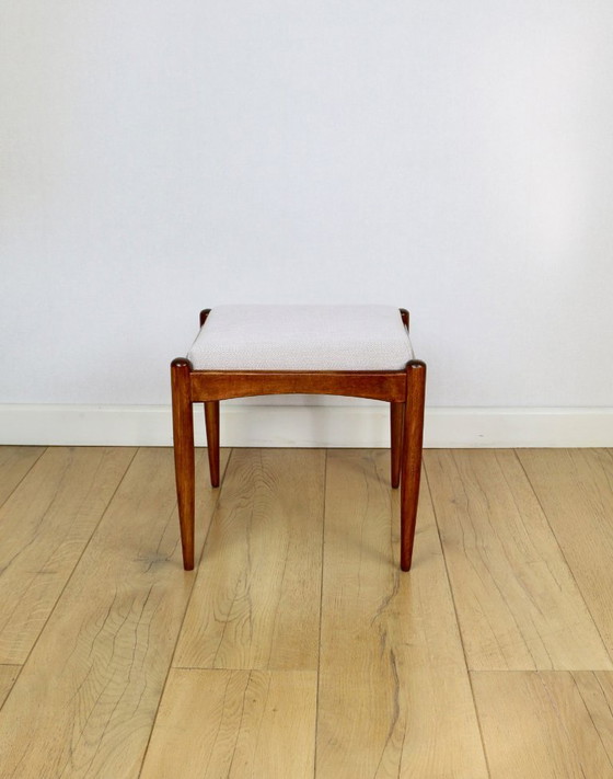 Image 1 of Edmund Homa stool beige-cream seat - structural fabric