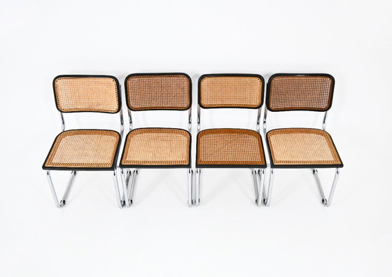 Image 1 of Eetkamerstoelen stijl B32 van Marcel Breuer, set van 4