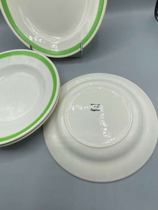 4 assiettes de casino anciennes « émeraude » - Art déco - Vert émeraude - Circa – servies, Art Deco (photo 2 of 5)