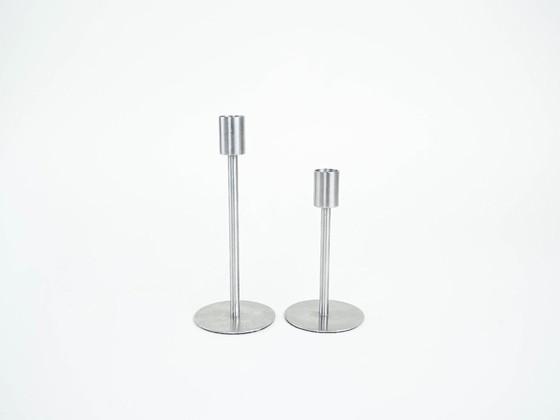 Image 1 of Set aus Metallkerzenständern, dänisches Design, 1970er Jahre, hergestellt in Dänemark