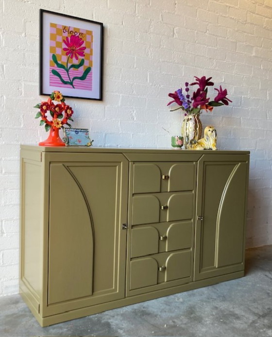 Image 1 of Buffet postmoderne des années 1970 aux lignes Art déco (restylé)