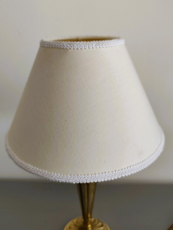Antique Bronze Table Lamp – Textile (photo 5 of 11)