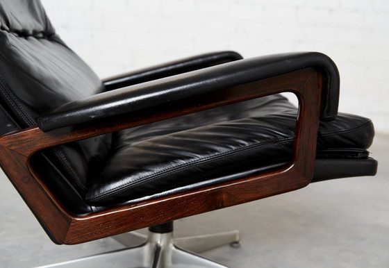 Image 1 of Vintage loungestoel en voetenbank van André Vandenbeuck voor Strässle