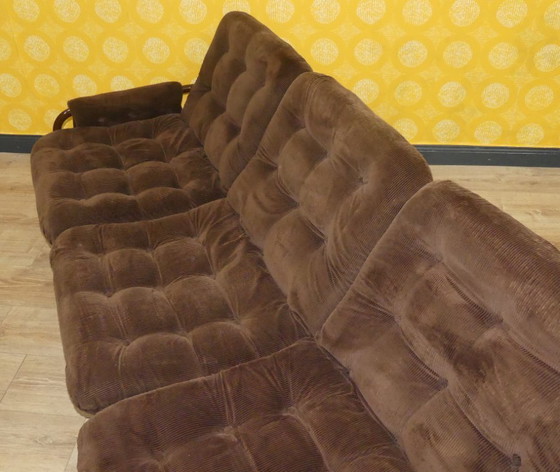 Image 1 of IKEA 3-zits bank 70s "Borkum" CORD & buisframe bruin, ontwerp Johan Bertil Häggström buisframe bank