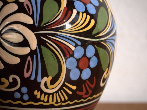 Pair of Vintage Glazed Ceramic Vases, Central Europe, circa 1950 #5, Brown (photo 5 of 12)