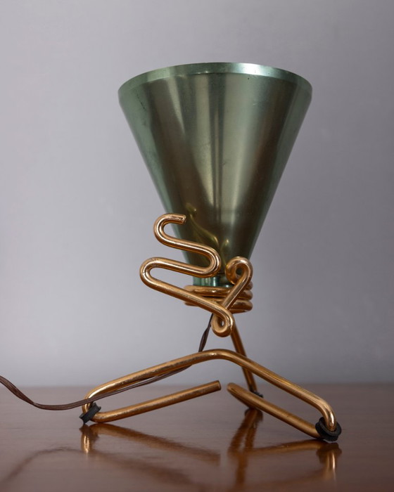Lampada da tavolo vintage anni '50 disegnata da Ettore Sottsass per Rinnovel – Lampade da tavolo, Metallo (photo 7 of 8)