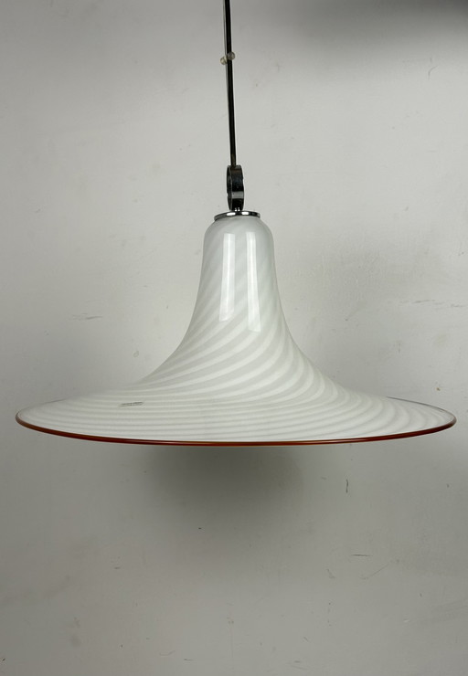 Lampe suspendue italienne vintage en verre de Venise