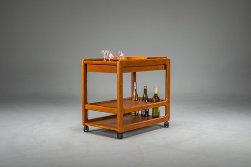 Carrito de bar danés vintage de teca de Vildbjerg Møbelfabrik, años 60