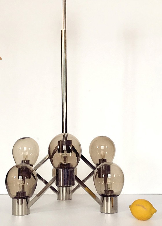 Image 1 of Gaetano Sciolari. Suspension à 6 lumières. 1970