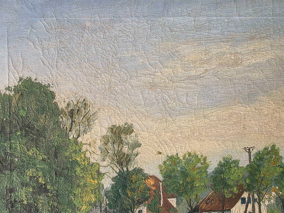 Original Vintage Landscape Oil Painting - Signed J.N. Falck, Paintings & Drawings, Canvas, Gold (photo 11 of 13)