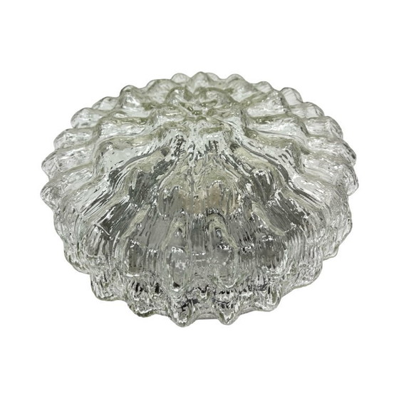 Image 1 of Lámpara de techo de cristal, aplique de pared RZB 32310 con motivo floral / Cristal de hielo, Alemania, década de 1970.