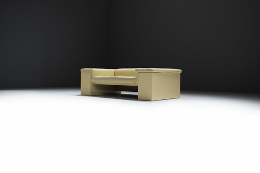 Stunning Brigadier sofa in very rare soft yellow by Cini Boeri for Knoll