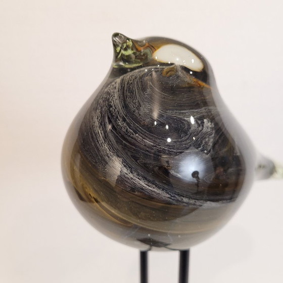 Image 1 of Sculpture “Dove”, blown glass, iron base, 2010s - France