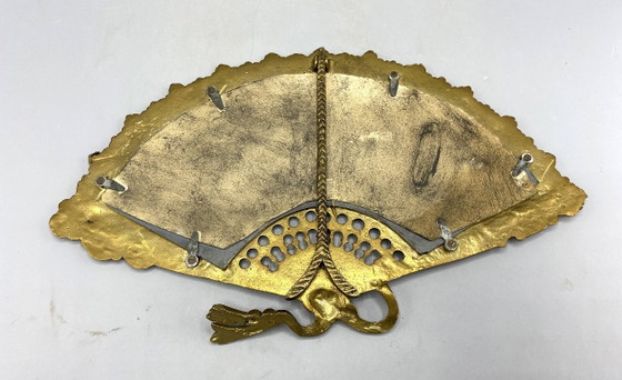 Miroir Français Vintage en Bronze en Éventail – Miroir Art Nouveau – Glass (photo 11 of 11)
