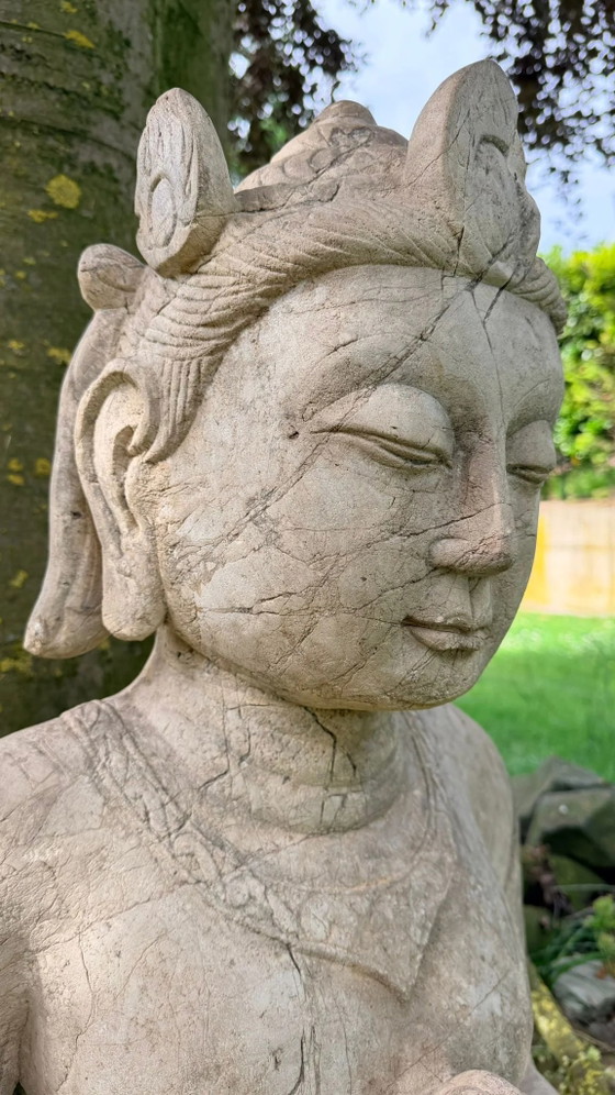 Figura monumental de piedra Devi de templo, Indonesia (Java o Bali), siglo XIX – Esculturas (photo 7 of 11)