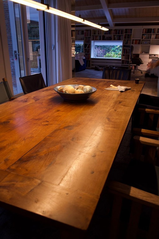 Solid wooden dining table