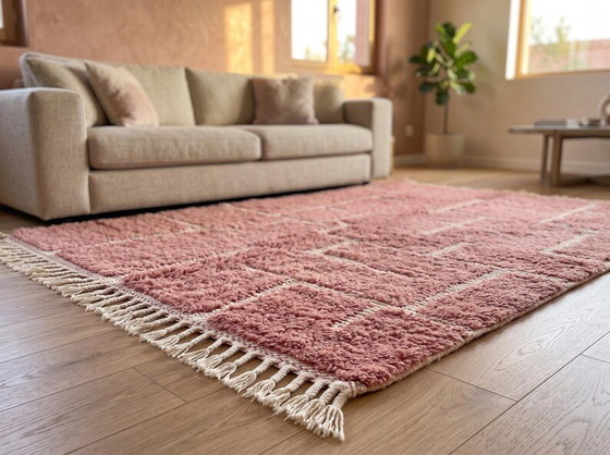 Roze Wollen Berber Tapijt 150/250cm – Vloerkleden en tapijten, Wool (photo 4 of 6)