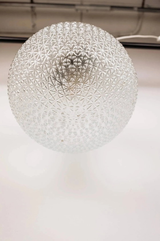 Vintage Mid Century Modern round glass pendant light – Pendant lamps, Crystal, Chrome (photo 6 of 11)