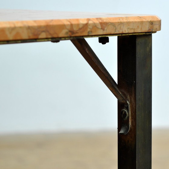 Image 1 of Französischer Beistelltisch aus Marmor und Messing, um 1920