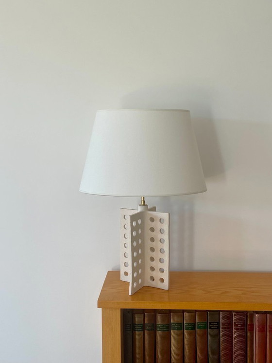 Image 1 of French contemporary ceramic lamp, "L 01" by Renzo Maar