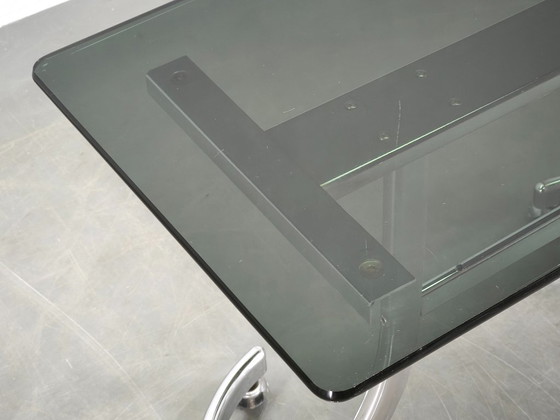 1970s Italian Space Age Chrome and Smoked Glass Rolling Side Table – Bar carts, Metal (photo 7 of 12)