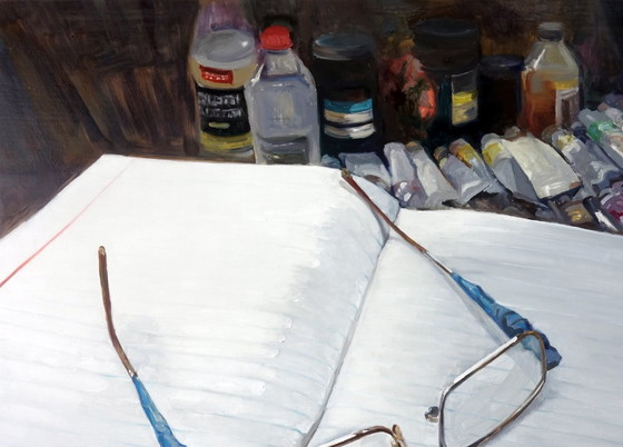 Pittura a Olio Originale Arte Moderna Simbolismo Gli Occhiali di Papà – Dipinti e disegni, Canvas (photo 4 of 7)