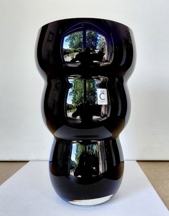 Vintage Christinenhütte Bubble Vase - Black/Blue 1980s – Glass (photo 5 of 11)