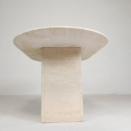 Image 1 of Mid-Century travertine coffee table with oval top, 1970s