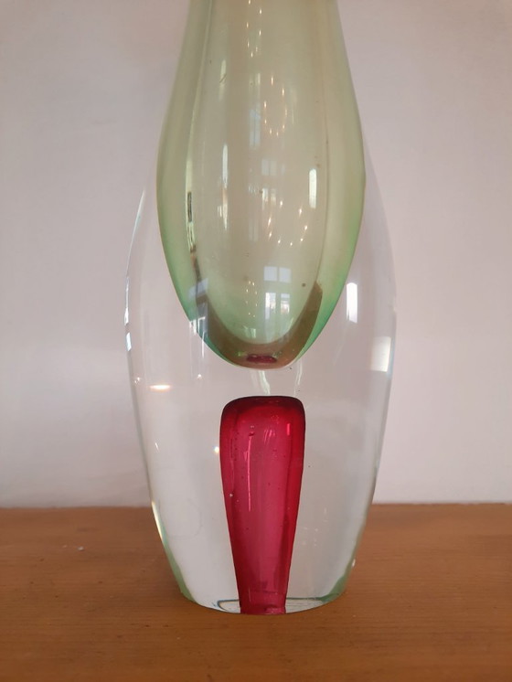 Image 1 of Rubin-Kunstglasvase aus der Mitte des 20. Jahrhunderts, ca. 1960-70