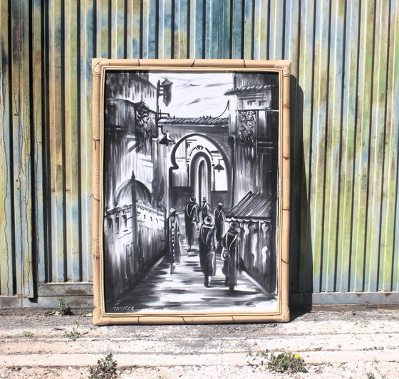 Scène architecturale marocaine - Objets d'art – Rotin, Bois (photo 2 of 7)