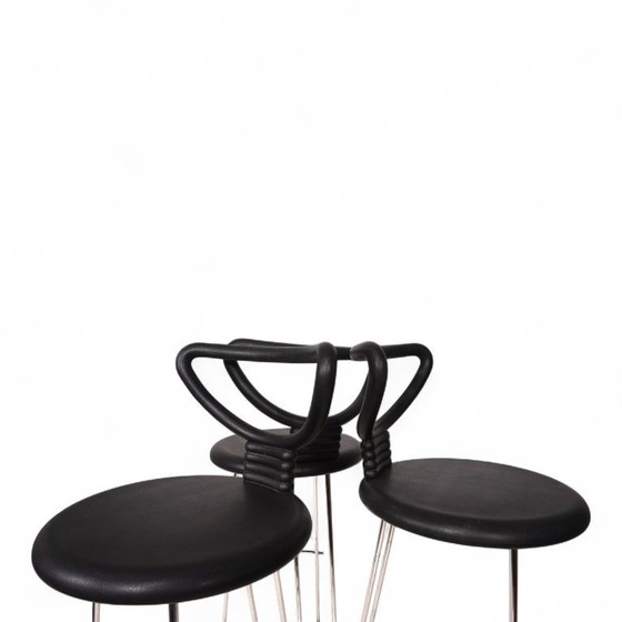 Image 1 of Fasem Italia 3-piece set of postmodern bar stools by Nobu Tanigawa, 1990