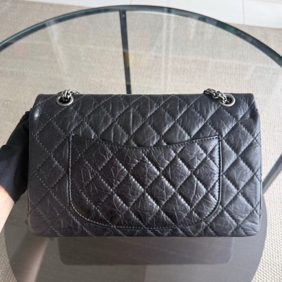 Image 1 of Chanel 2.55 Reissue 226 - Quilted Aged Calfskin Black Ruthenium Silver Hardware