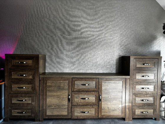 TV meubel (2 hoge kastjes, 1 dressoir) – tv-meubelen, Hout (photo 5 of 5)