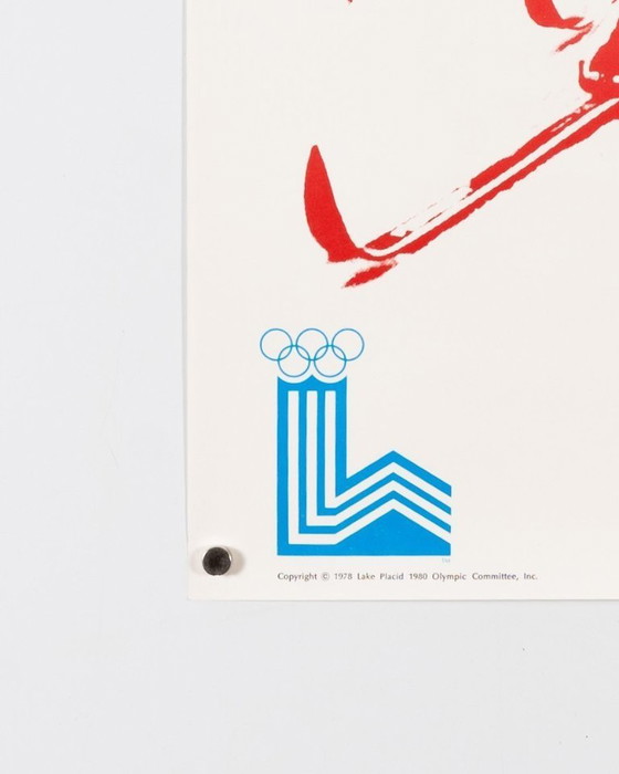 Image 1 of Lake Placid 1980 Ski Cross – 1980 – Poster olimpico originale d'epoca – Sport vintage – 63,5x48,5 cm