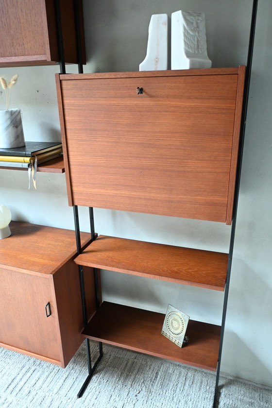 Wandsysteem Modulair Van Omnia Hilker Jaren 60 Vintage – Wandkast, Wood, Metal (photo 15 of 15)